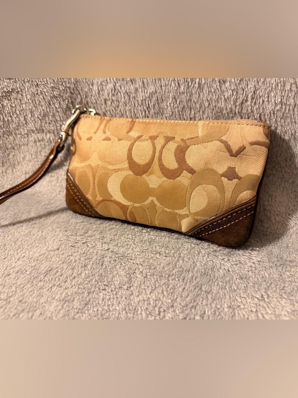 Coach Soho Y2K Monogram Canvas, Leather & Suede Wristlet - Picture 2 of 5